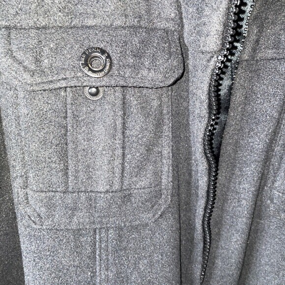 BKE Mens Large Dark Gray Jacket Coat Lined Quilted Wool Winter Warm Athletic Fit - Picture 8 of 9